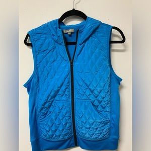 Neiman Marcus (S) blue quilt vest